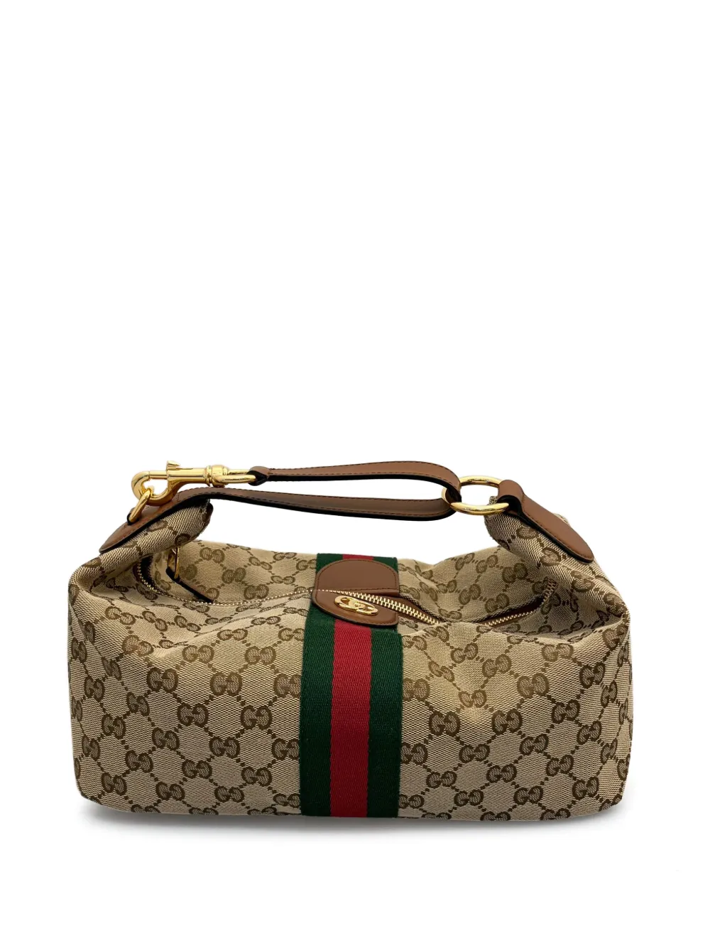 Gucci GG-pattern Web-stripe tote bag